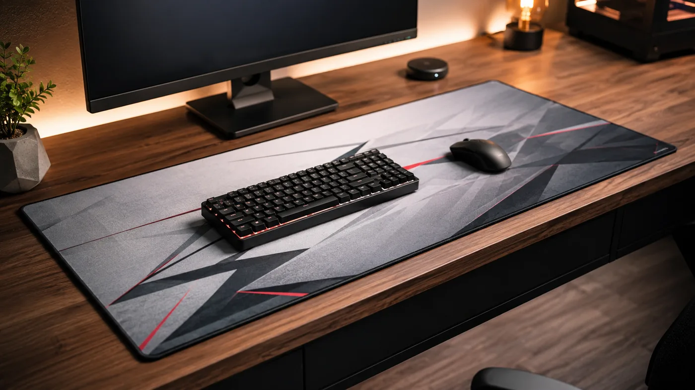 Custom mousepad desk setup